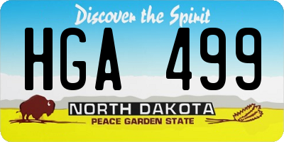 ND license plate HGA499