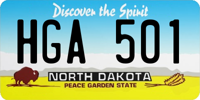 ND license plate HGA501