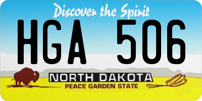 ND license plate HGA506