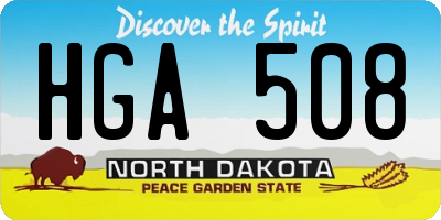 ND license plate HGA508