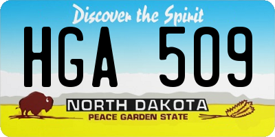 ND license plate HGA509