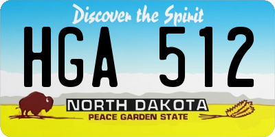 ND license plate HGA512