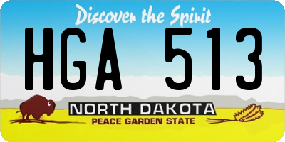 ND license plate HGA513