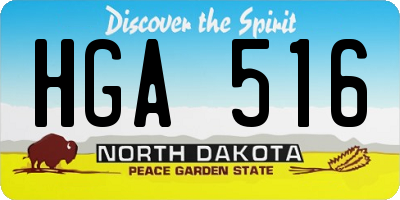 ND license plate HGA516