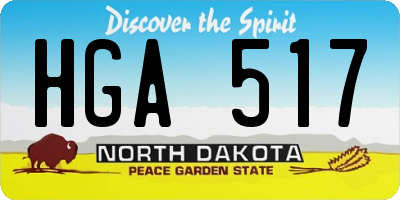 ND license plate HGA517