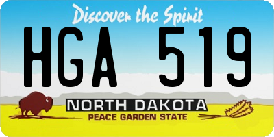 ND license plate HGA519