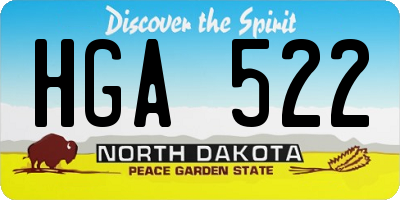 ND license plate HGA522