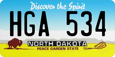 ND license plate HGA534