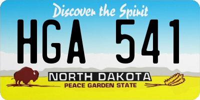 ND license plate HGA541