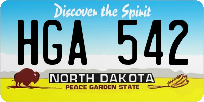 ND license plate HGA542