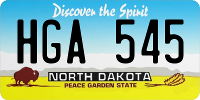 ND license plate HGA545