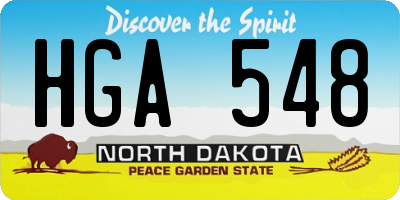 ND license plate HGA548
