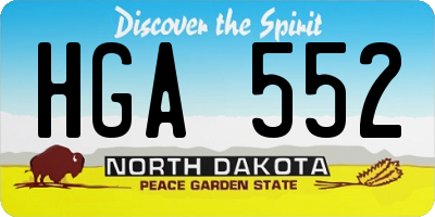 ND license plate HGA552