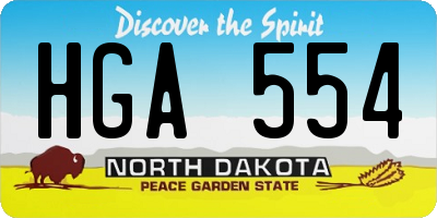 ND license plate HGA554
