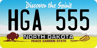 ND license plate HGA555