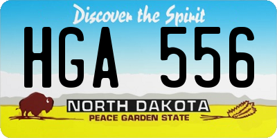 ND license plate HGA556