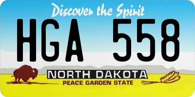 ND license plate HGA558