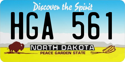 ND license plate HGA561