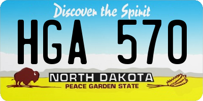 ND license plate HGA570
