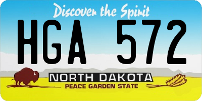 ND license plate HGA572