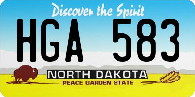 ND license plate HGA583