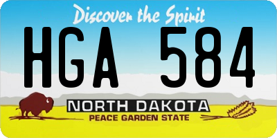 ND license plate HGA584