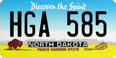 ND license plate HGA585