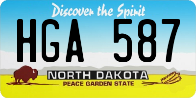 ND license plate HGA587