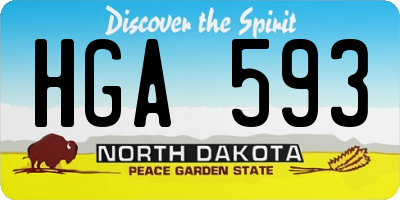 ND license plate HGA593