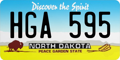 ND license plate HGA595