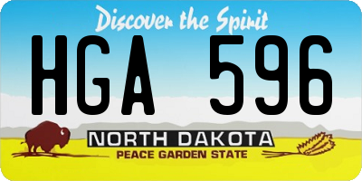 ND license plate HGA596