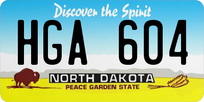 ND license plate HGA604