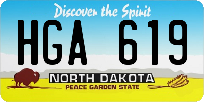 ND license plate HGA619