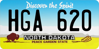 ND license plate HGA620