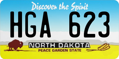 ND license plate HGA623