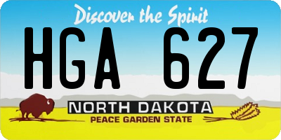 ND license plate HGA627