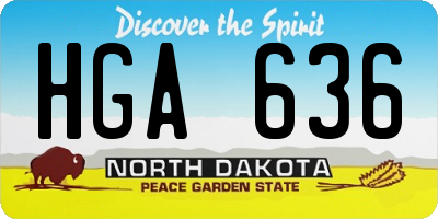 ND license plate HGA636