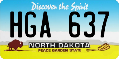 ND license plate HGA637
