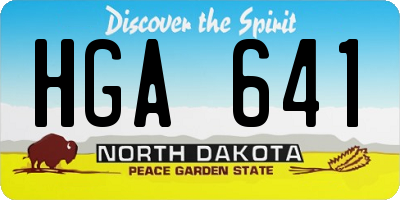 ND license plate HGA641