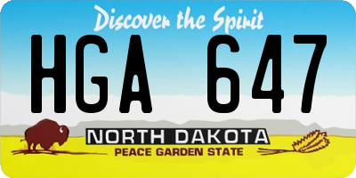 ND license plate HGA647