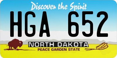 ND license plate HGA652