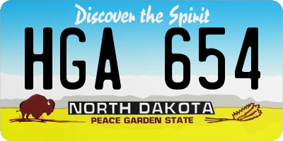 ND license plate HGA654