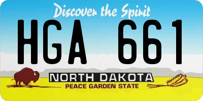 ND license plate HGA661