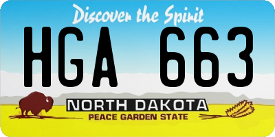 ND license plate HGA663