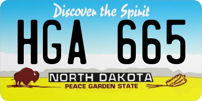 ND license plate HGA665