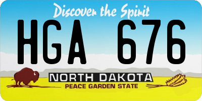 ND license plate HGA676