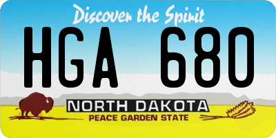 ND license plate HGA680
