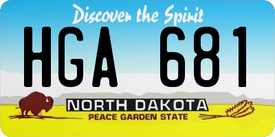 ND license plate HGA681