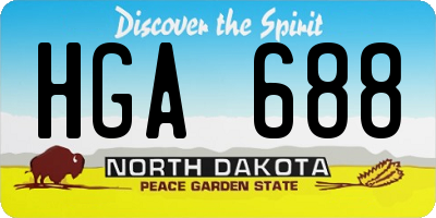 ND license plate HGA688