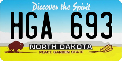 ND license plate HGA693